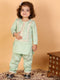 Vastramay SISHU Girls' Mint Green Viscose Kurta And Straight Pant Set